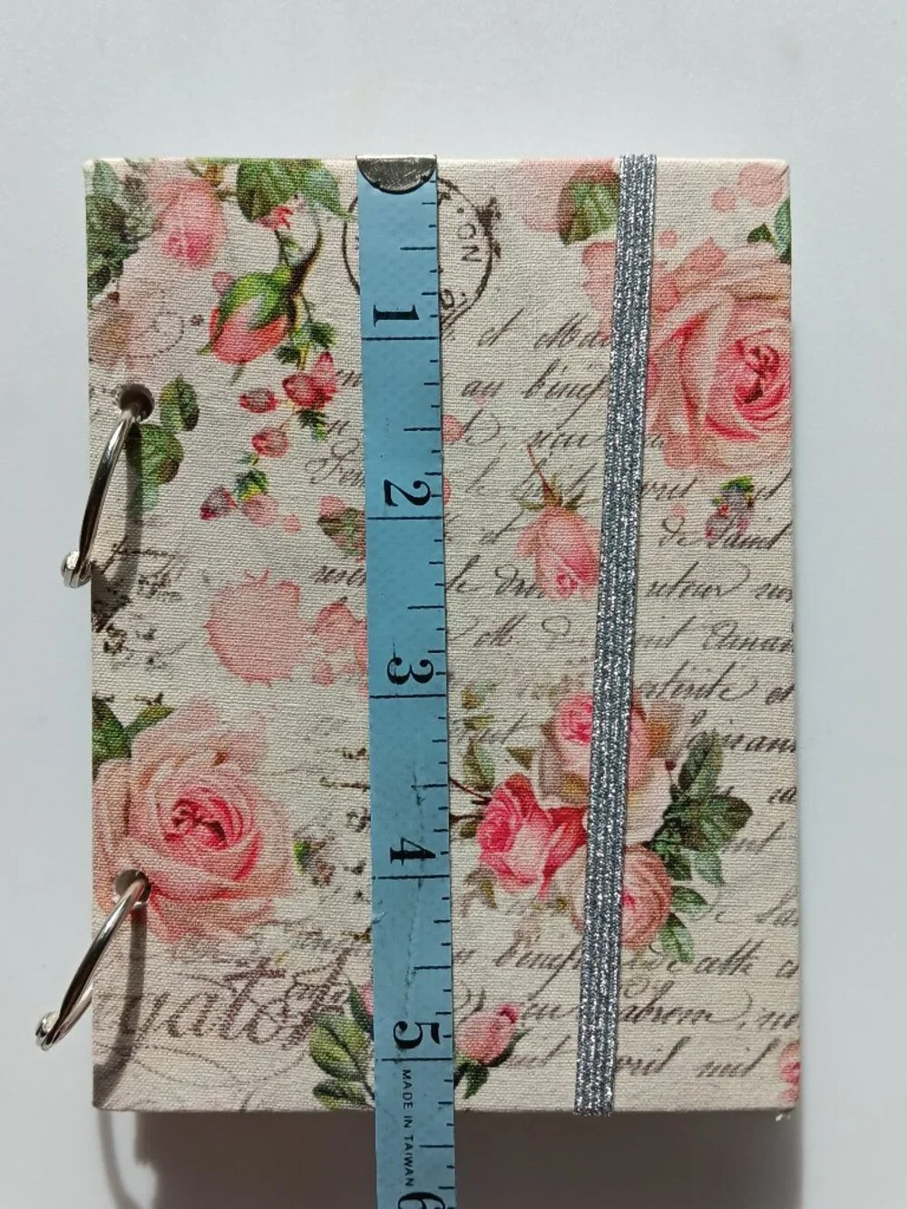 New Notepad Cardstock Hardcover Floral Metal Loop Bound 4.5